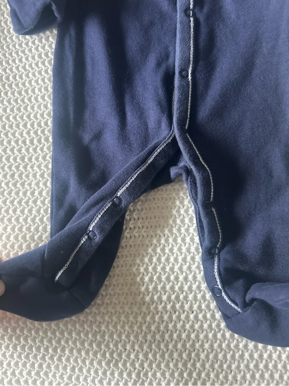 Ralph Lauren Baby 3M Navy Footed Cotton Sleeper One Piece Romper